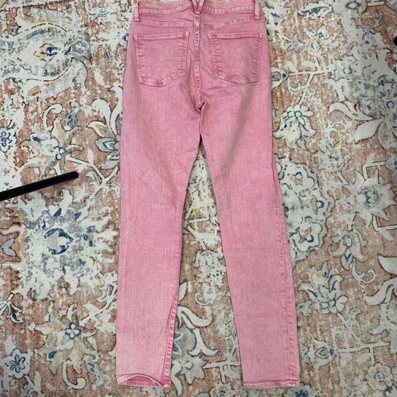 Veronica Beard Women's Kate Skinny Acid Wash Pink High Rise Jeans Barbiecore 28 - Picture 3 of 11